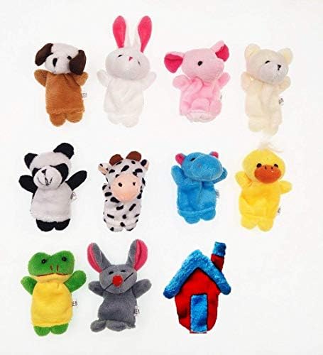 JZK 11 Animal finger puppet set small plush toy animal hand puppet for children kids party favours birthday party bag fillers