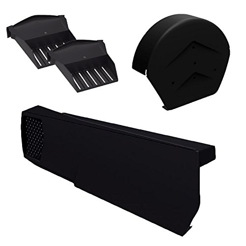 Image of 8 x Universal Black Dry Verge Units, Round Ridge Cap & 2 x Starter Closure Kits