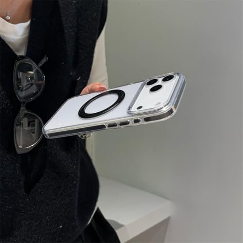 Coque iPhone 14 noire ultra-mince en polycarbonate transparent avec support