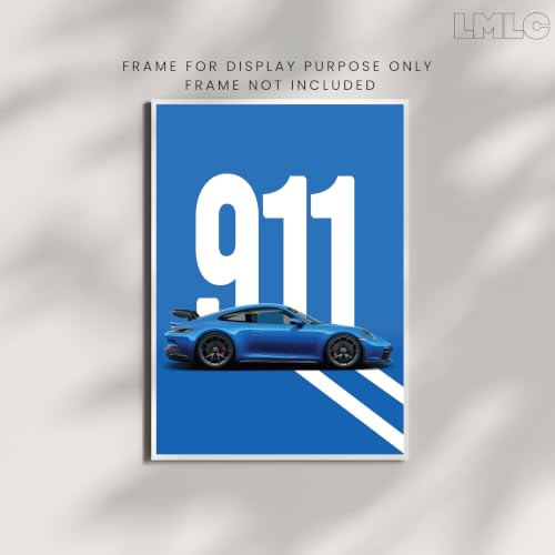 Image of Live Mad Live Crazy Porsche 911 Portrait Single Wall Paper Poster, A3 Size, 16.5L X 11.7W Inches Unframed Art Prints - Home, Bedroom, Living Room & Decor - Aesthetic, Matt Finish, Frame Not Included