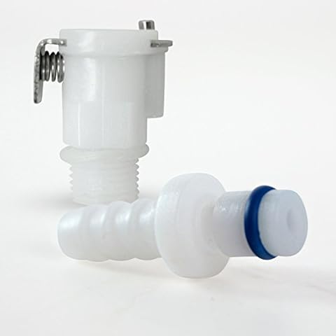 LeLuv Vacuum Fitting Set: 1/4 inch Barbed Male and 1/8 inch -27 NPT Threaded Female Quick-Release - 2 Sets in White Cover