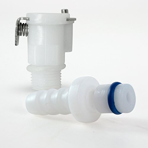 LeLuv Vacuum Fitting Set: 1/4 inch Barbed Male and 1/8 inch -27 NPT Threaded Female Quick-Release - 2 Sets in White