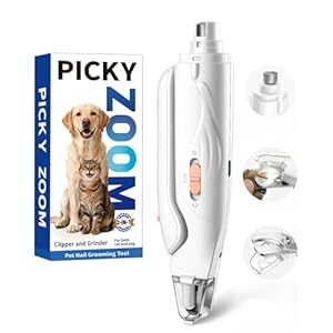 2-in-1 Dog & Cat Nail Clippers and Grinder with Light – Upgraded Safety Guard to Avoid Overcutting, Sharp Blade, Painless Quiet Pet Nail Claw Trimmers, Professional Grooming Tool for Large Small Pets