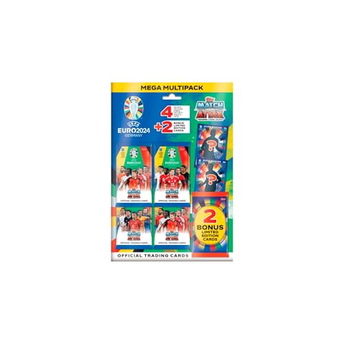Image of Topps Official Euro 2024 Match Attax - Mega Multipack - Contains 32 EURO 2024 Match Attax Cards plus 2 Random Limited Edition Cards
