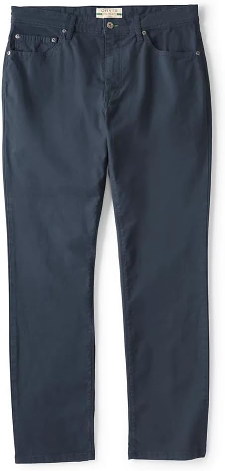 Orvis Men’s 1856 Stretch Twill 5-Pocket Pants – Regular and Slim Fit Casual Cotton Blend Trousers with Flex Comfort
