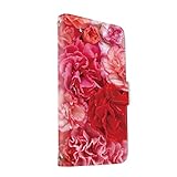seventwo AQUOS sense5G 互換品 ケース SH-53A/SHG03 適合 PUレザー 手帳型 スマホケース フレキシブル鏡付き カードスロット アクオス センス ファイブジー 花柄 E.カーネーション flower248
