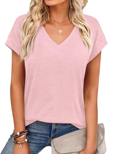 YOKGO Womens Summer Tops Short Sleeve V Neck T Shirts...