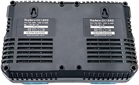 Hipoke DC18RD Dual Port Charger 3.5A Rapid Lithium Ion Battery Charger Replace for DC18RC DC18RA DC18SF Compatible with 14.4V-18V Li-ion Battery BL1415 BL1430 BL1830 BL1840 BL1850 BL1850B BL1860B