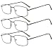 Eyekepper 3-pack Readers Rectangular Spring Temple Large Metal Reading Glasses Men Gunmetal +2.75