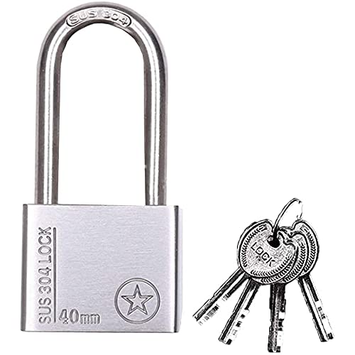 304 Stainless Steel Padlock Outdoor Heavy Duty Pad Lock Weatherproof with 4 Keys,Waterproof Padlock for Garden Shed Garage, Fence, Storage Units, Outdoor Indoor Use(4cm)