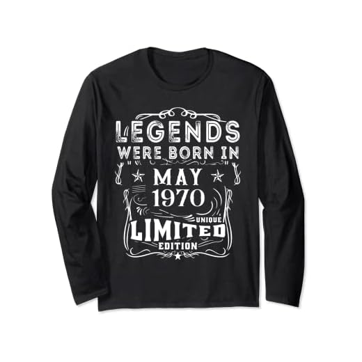 Cumpleaños Mayo 1970 Edición Limitada Regalo Legend May Manga Larga