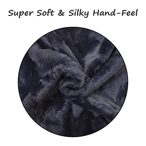 Home Brilliant Euro Pillow 26X26 Large Throw Pillows Plush Deluxe Fluffy Faux Fur Cozy Sheepskin Throw Pillow Sham For Floor, 26X26 Inch, Black #TOP2