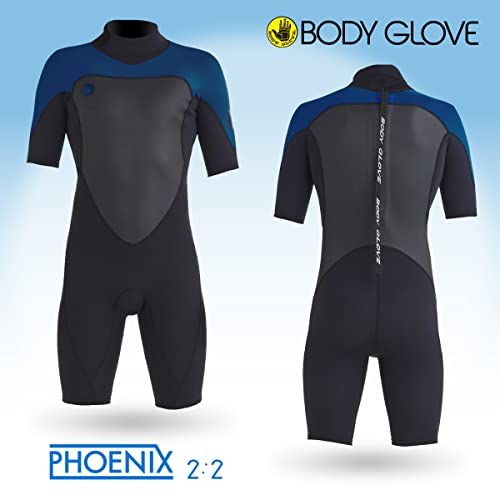 Body Glove Men's Phoenix 2Mm Back-Zip S/S Springsuit Wetsuit (Navy Black, Small) #TOP1