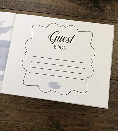 Dusty Blue Wedding Guest Book Hardcover Polaroid Album Photo Guestbook Bridal Shower, Baby Shower, Airbnb Registry Sign In Modern Beautiful Hardbound Book 10” X 8” (100 Unlined Blank Pages) #TOP3