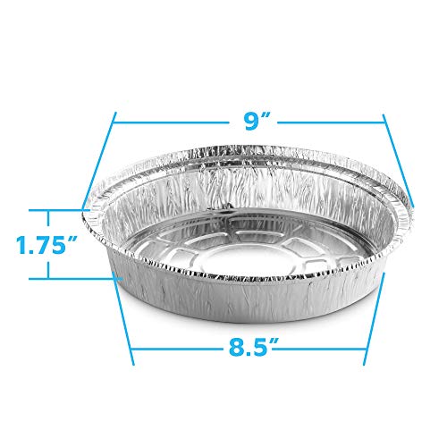 Montopack 9” Round Aluminum Foil Pans | Disposable Containers With Straight Walls For Storing, Serving, Baking & Reheating | Freezer And Oven Safe, Recyclable, Usa-Made | 50-Pack Of Tins For Meal Prep #TOP1