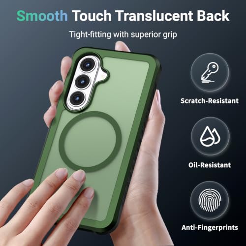jaroco Magnetic for Samsung Galaxy S26 case, [Compatible with MagSafe][Military Grade Drop Protection][Heavy Duty Protection][Non-Slip][Shockproof] 2-Layer Bumper Phone Case 6.3"-Army Green by jaroco - Used condition - Image 4