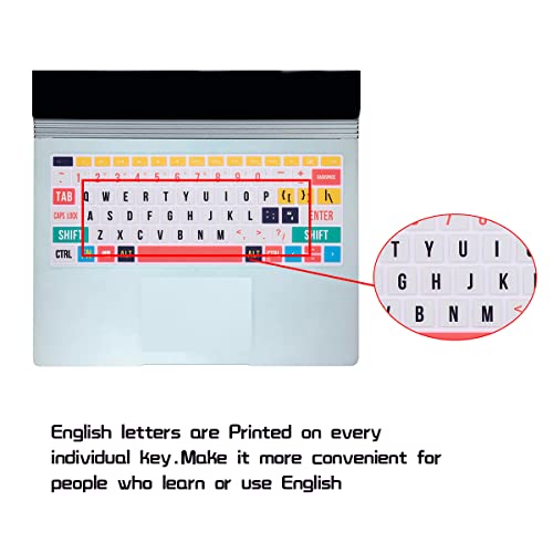 Protector de teclado de silicona HRH para Surface Laptop 13.5" y 15" miniatura 3