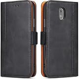 ROJIOJIO Cover per Samsung Galaxy J5 2017, Premium Pelle PU Portafoglio Flip Libro Libretto Custodia ​con [Chiusura Magnetica] [Supporto] [Porta Carte] per Samsung Galaxy J5 2017, Nero
