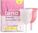 Lena Menstrual Cup - Reusable Period Cup - Tampon and Pad Alternative - Regular and Heavy Flow - Small and Large - Pink and Turquoise