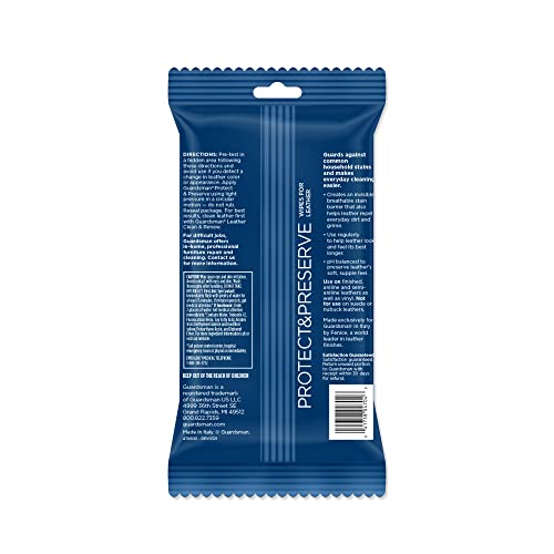 Guardsman Protect & Preserve Wipes For Leather Repels Stains, Retains Color And Softness, Great For Leather Furniture & Car Interiors, 20 Count #TOP1
