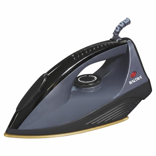 Image of BALTRA BTI-172 Sleek Dry Iron for Clothes 1000W Press, Greblon Non Stick Golden Soleplate with German Technology | Shock Proof Body | Wrinkle Free Clothes in One Shot | 2 Years Replacement Warranty