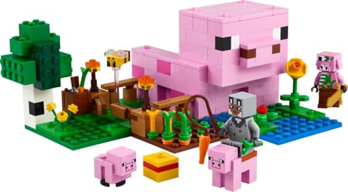 LEGO Minecraft The Baby Pig House Toy Figures and Playset - Building Minecraft Toy for Kids, Boys and Girls, Ages 7+ - Gift for Birthdays - with 2 Minifigures for Pretend Play - 21268 - image 4