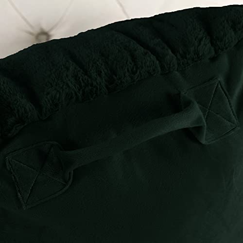 Home Soft Things Fox Faux Fur Bedrest Reading Pillow with DIY Filling, Need Assembly, Backrest Armrest Pillow Chair Back Support for Sitting up in Bed, Pirate Black, 28\" x 30\" x 17\" - Thumbnail 5