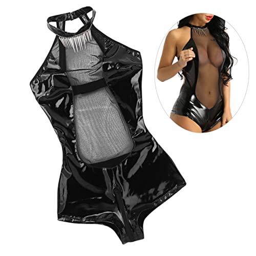 DOITOOL 2 Pçs Feminino - Body De Lingerie Virilha Xxl Elástico Para Meia-Calça De Malha Preta Catsui