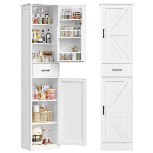 TEENFON Credenza Cucina Alta e Stretto, Mobile Dispensa Cucina 2