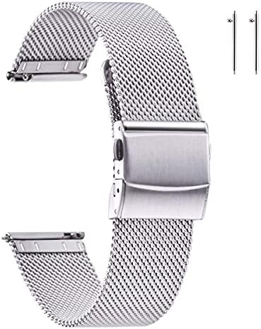 EACHE Stainless Steel Mesh Watch Straps for Women, Quick Release Mesh Watch Bands for Ladies 12mm Rose Gold