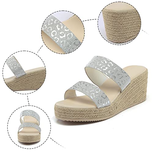 Sandálias casuais para mulheres 2022 chinelos femininos peep toe linho sola anabela sandálias de lin