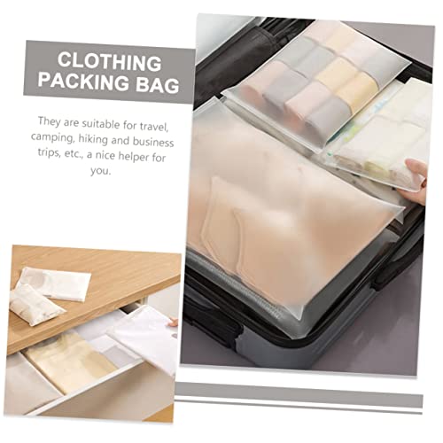 10pcs Frosted Zipper Packing Bags for Clothes Storage for Sweaters Shirts and Travel Garments Semi-transparent Design4