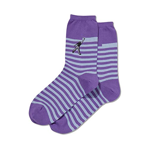 Hot Sox Womens Stripe Painter Crew Socks, Womens Shoe Size 4-10.5, Purple