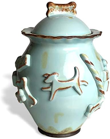 Carmel Ceramica Dog Treat Jar - Baby Blue