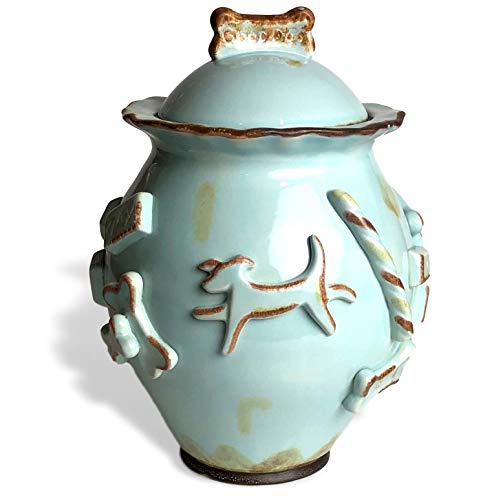 Carmel Ceramica Dog Treat Jar - Baby Blue #TOP1