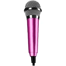 Handy and professionalMini Microphone Stereo Studio Ktv Karaoke Portable Instrument Microphone for Mobile Phone Laptop Notebook Rosy Musical Instruments