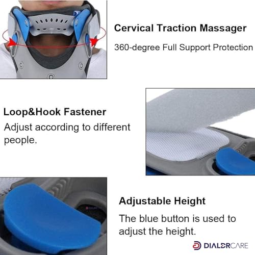 Image of DIALDRCARE plastic Neck Correction Adjustable Cervical Collar for Neck & Shoulder Pain Relief (Grey)