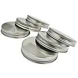 Zoie + Chloe Stainless Steel Mason Jar Lids with Silicone Seals (6 Pack + 6 Bonus Replacement Seals)