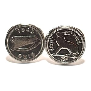 1949 70e verjaardag Ierse Threepence munt manchetknopen – geweldig cadeau idee 1949 3d