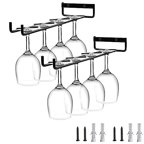 Catálogo para Comprar On-line Soportes para copas . 43 Voyzdx 2 Piezas Soporte Para Copas De Metal Vino Estante Colgante,Rack De Copas De Vino,30 cm Estante Para Copas De Vino,Soporte Copas de Pared con Tornillos para Hogar Pub Bar...