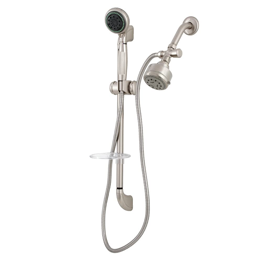 Ensemble de douche en laiton satiné haut de gamme Kingston KSK2528SG8 design épuré