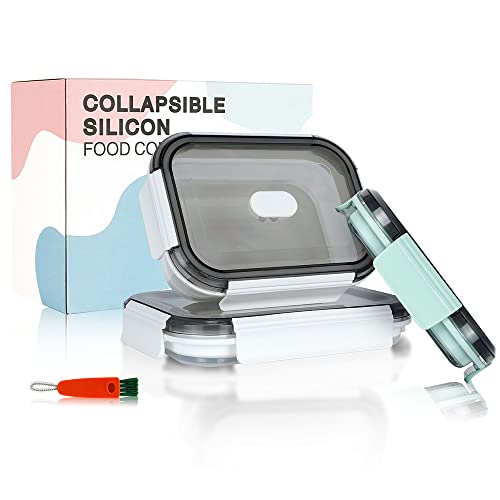 Ohhunt Collapsible Silicone Food Storage Containers 3 Pcs Saving Space Folding Transparent Bento Lunch Box Kitchen Vessel Also For Camping #TOP20