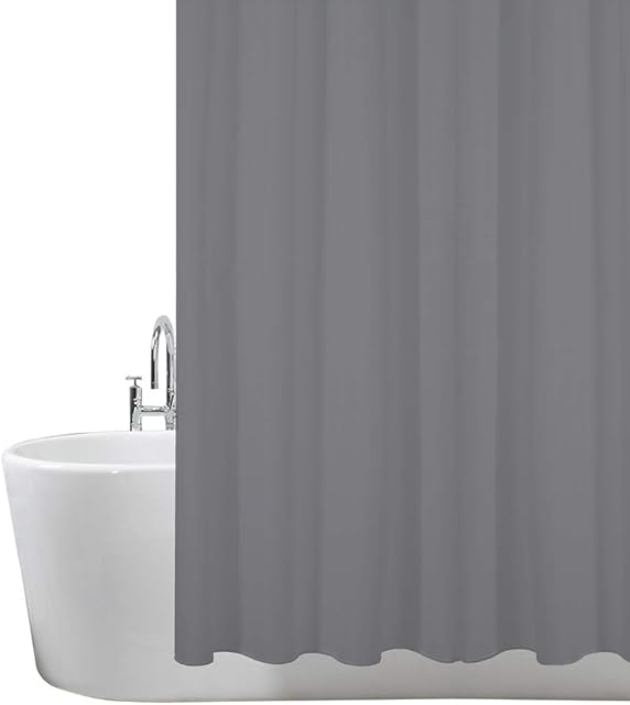 ANSIO® Shower Curtain Mould and Mildew Resistant 180 x 180 cm (71 x 71 Inch) | 100% Polyester - Charcoal Grey