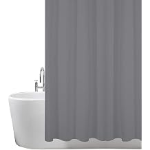 ANSIO Shower Curtain for Bathroom - Mould and Mildew Resistant - Charcoal Grey, 180 x 180 cm 71 x 71 Inch - Pack of 2 | Water Repellant Fabric | 100% Polyester