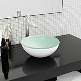 Rantry Lavabo de Cristal Templado Blanco - Diseño Moderno, Fácil Instalación...