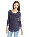PINK ROSE Junior's Long Sleeve Pointelle Scoop Neck Pullover Sweater