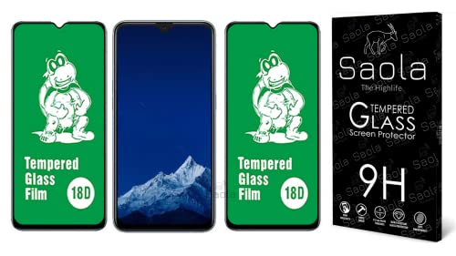 Image of Saola 18D Tempered Glass With Inbuilt AirBag Borders For Oppo A11k (Pack Of 2) with Free Installation Kit. Full screen Coverage - 6.22 inch