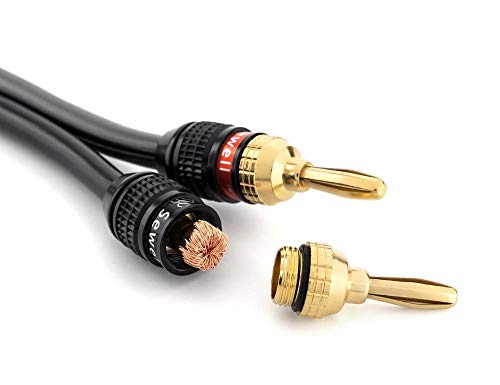 Image of Deadbolt Banana Plugs 5-Pairs by Sewell, Gold Plated Speaker Plugs, Quick Connect | Quick Connect, Tool-Free, SW-29863-5