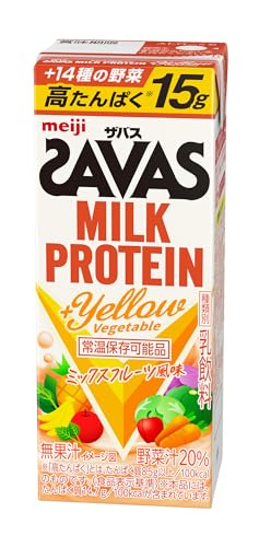 SAVAS(ザバス) MILK PROTEIN ＋Yellow Vegetable 200ml×24本 明治 ミルクプロテイン