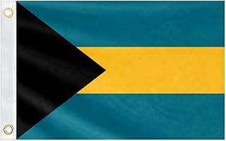 Double Sided Bahamas Boat Flag 12x18IN Bahamians Marine Small Flag Bright Colors Fade Proof Nylon Truck Motorcycle Banner with 2 Brass Grommets Outside